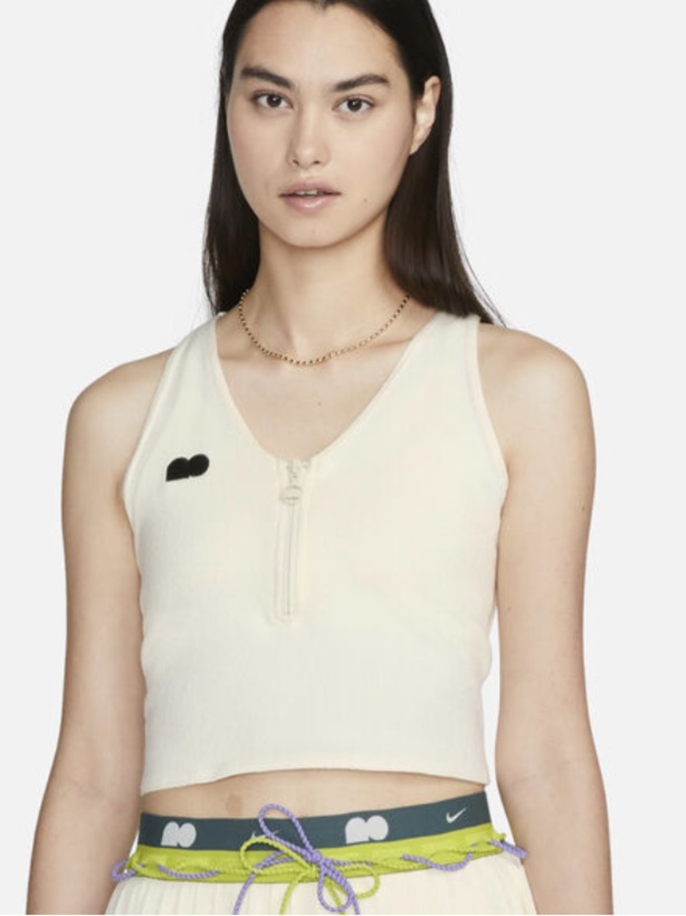 Nike Naomi Osaka "NO" Women's Tennis Crop Top Front 1/4 Zip Size XL NWT
